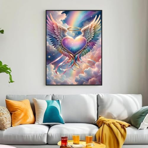 WNPOKN Rainbow Heart Diamond Art Kits for Adults 12 x 16inch