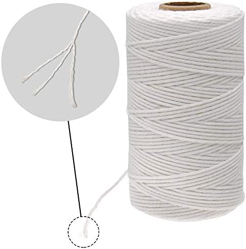 jijAcraft White String, Butchers Twine, 328 Feet 2mm Cotton Twine Strings for Cooking Crafts Gift Wrapping Turkey Sausage Gardening