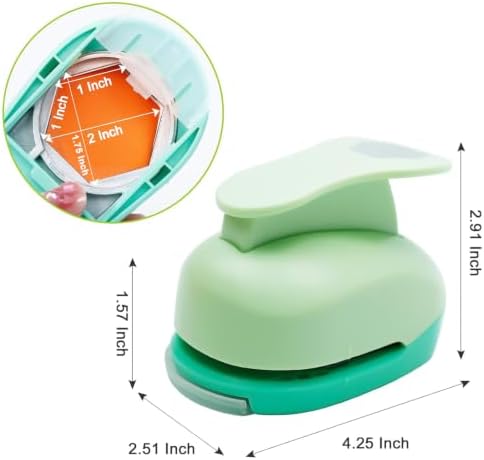 UCEC Hexagon Paper Punch, 2 Inch Hexagon Punch for Paper Crafts, Large Hole Punch Paper Punch Shapes for Crafting Scrapbooking Cards Arts Quilting DIY Fun Projects