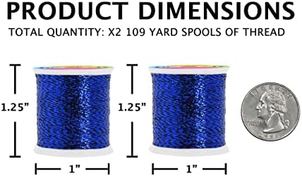 Mandala Crafts Metallic Blue Embroidery Floss for Sewing, 218 Yard Spool