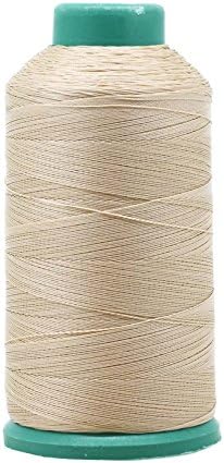 Mandala Crafts Size 69 210D T70 Cream Bonded Nylon Thread, 1500 YDs