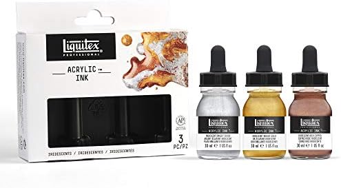 Liquitex Professional Acrylic Ink, 1-oz (30ml), Iridescent Set, Set of 3