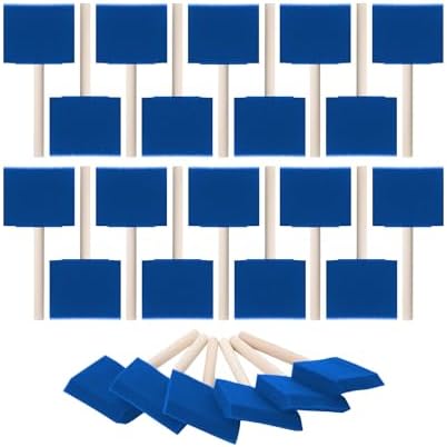 Bates 3-Inch Foam Paint Brushes, 24 Pack, Blue - for Painting and Staining
