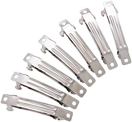 20Pcs Iron French Hair Clip Platinum Plated Metal Barrette Hairbow for DIY Jewelry Making