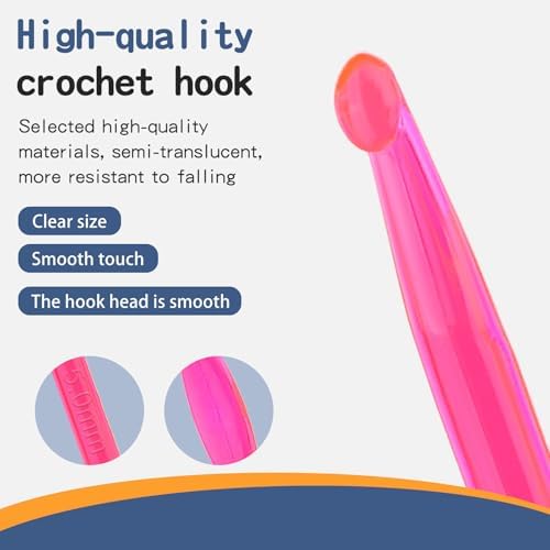 QMNNMA 5 mm Crochet Hook, Ergonomic Crochet Hooks, Crochet Needles