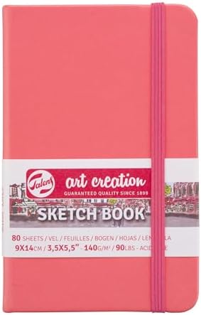 Talens Art Creation Sketchbook, Coral Red, 80 Sheets, 3.5 x 5.5 in