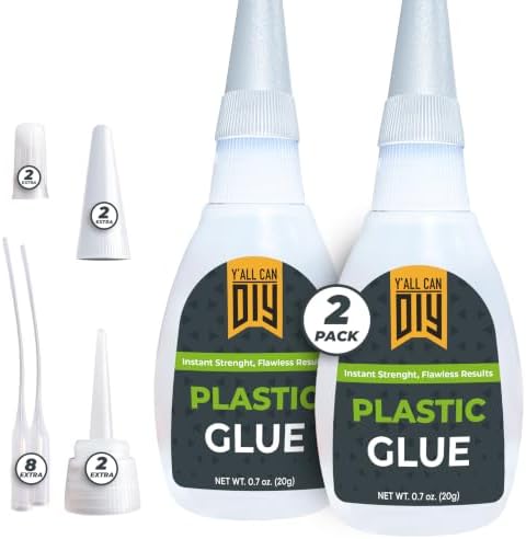 Plastic Glue for Models, Miniatures, Legos, PLA & 3D Printing Repair – Fast Setting Heavy Duty Strong Super Glue for Plastic 20g (2 Pack)