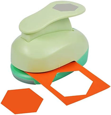 UCEC 2.75 Inch Hexagon Paper Punch for Scrapbooking and Card Making – Heavy Duty Craft Punch for 80 lb Cardstock – Large Geometric Punch with Ergonomic Handle and Safety Lock
