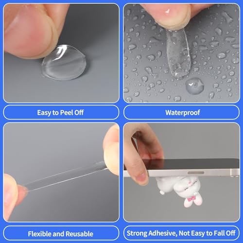 JANYUN 1000 Pcs Double Sided Sticky Dots 6 mm Clear Round Putty for Crafts