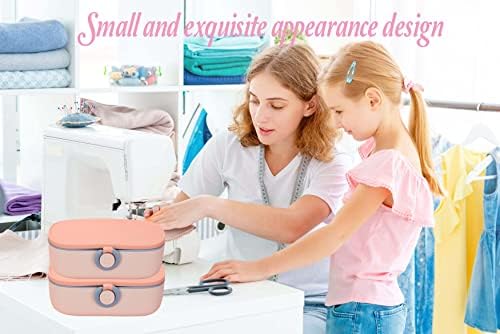 FKOG Sewing Project Kit, 135 Pcs Family Sewing Supplies Repair Kit Traveler Sewing Kit Sewing Thread Accessories DIY Sewing Supplies Organizer (Green) (Pink)