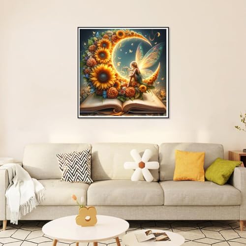 Ekuxom Fairy Diamond Painting Kits for Adults-Moon Fairy Diamond Painting