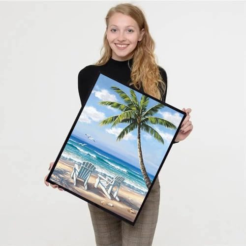 VIGEGU 4 Pack Paint by Numbers Kit for Adults Framed Canvas with Wooden