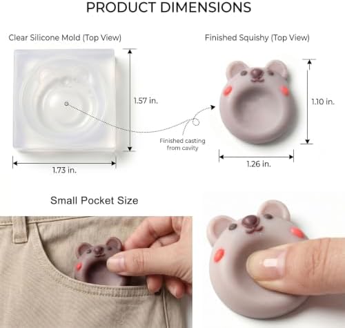 9Pcs Animal Thumb Worry Stone Silicone Molds Squishy Stress Relief Crafts