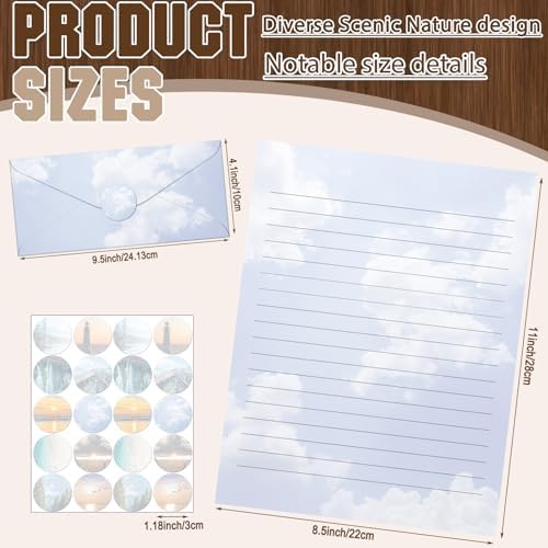 TaoBary 160 Pcs Natural Scenery Stationery Paper and Envelopes Set