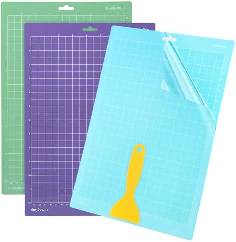 3PCS Cutting Mats for Cri-cut Joy Xtra,13.98x9.45inch Standard Grip Machine Mat,Reusable Cut Mat for Crafts with Scraper,Variety Adhesive Cutting Mats for Cri-cut Joy Xtra