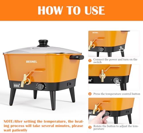 VOISEN Wax Melter for Candle Making,8Qts Candle Wax Melting Pot with Spout