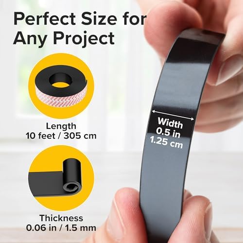Super Sticky Magnetic Tape for DIY & Crafts, 10ft x 1/2in (3m x 1.25cm)