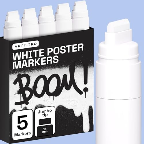 ARTISTRO White Paint Pens - Jumbo Tips - Set of 5