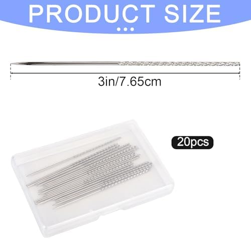 20 Pcs Large Snag Repair Tool with Storage Box, 3in/7.65cm Sweater Snag