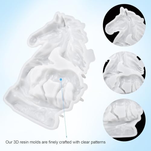 3D Horse Silicone Mold for Epoxy/UV Resin Casting DIY Craft Art Decors