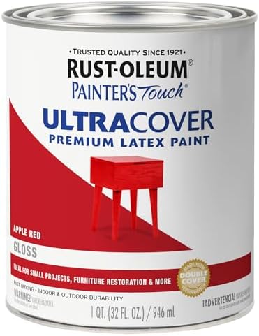 Rust-Oleum Painter's Touch Brush Acrylic Latex Paint, Gloss Apple Red