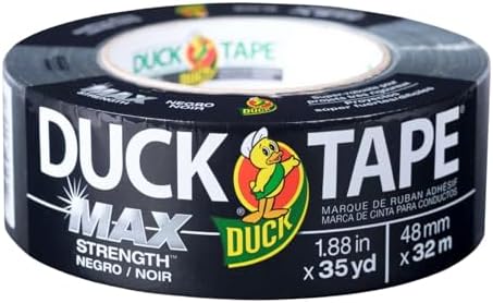 Duck Brand Max Strength Duct Tape, Black, 3 Rolls, 1.88 Inch x 35 Yards Each, 240867