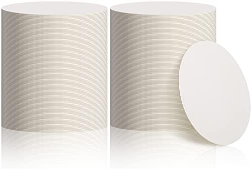 TaoBary 200 Pcs Round Cardboard Coasters Bulk, 4 Inch 1mm Thick,White