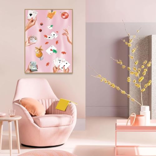 Pink Poker Diamond Art Kits for Adults Diamond Painting Kit for Beginner