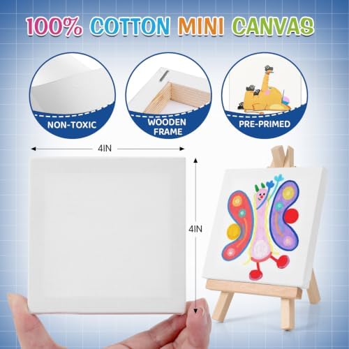 ESRICH 40 Set Mini Canvas Painting Kit, 4x4in Mini Paint Set