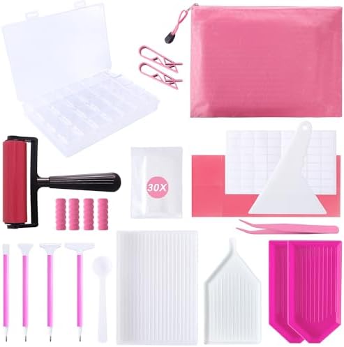 LYMUSUMI 61PCS 5D Diamonds Art Accessories and Tools Kits Diamond Storage