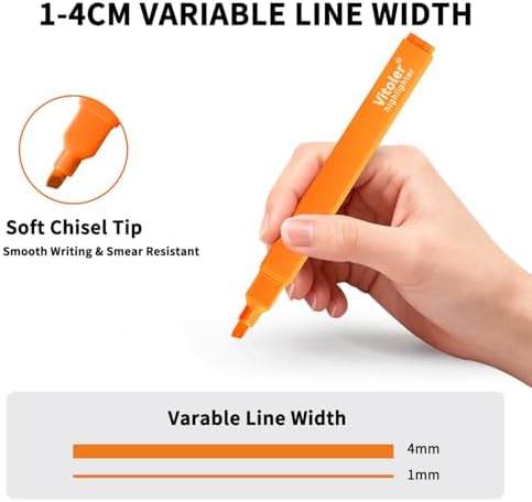 Vitoler Black Gel Pens and No Bleed Highlighters，12 Pack，Fast Drying | Smooth Writing Pens for Teacher Nurse Bible Journaling Planner Supplies