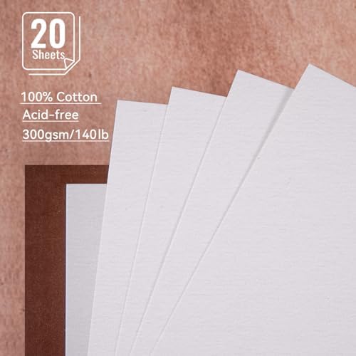 Lightwish Watercolor Sketchbook,100% Cotton 300gsm/140lb Cold Press