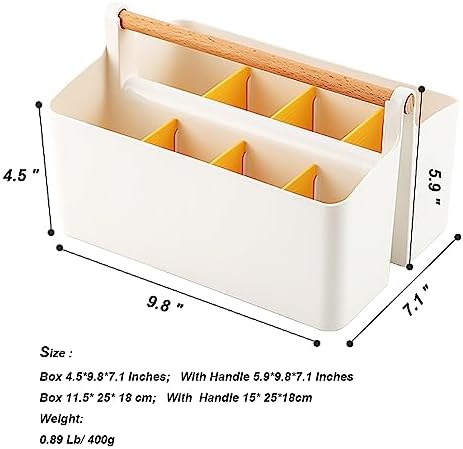Art Supply Caddy Organizer with Handle,Teacher Tool Storage with Divider