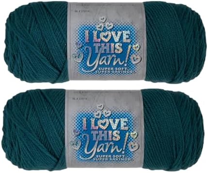 Hobby Lobby I Love This Yarn, 100% Acrylic, 103 Antique Teal, Set of 2