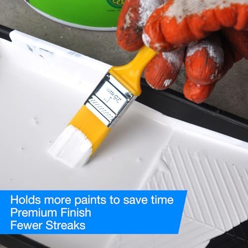 Great Andrew 12 PCS Angled Paint Brushes 1 Inch Painting Acrylic