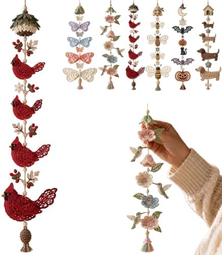 Butterfly Garden Cascade DIY Crochet Kit, Handmade Hanging Crafts，#C