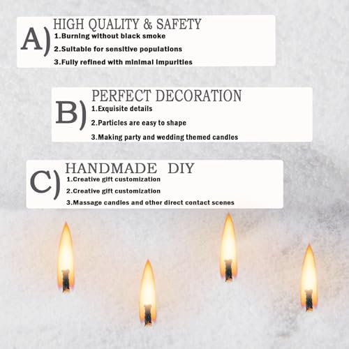 1.1LB Candle Sand- White Candle Beads and Wicks, Jasmine Scented Pearled Candle Wax for DIY Making, Refillable Non-Toxic for DIY Customized,Gifts Home Decoration Wedding Party