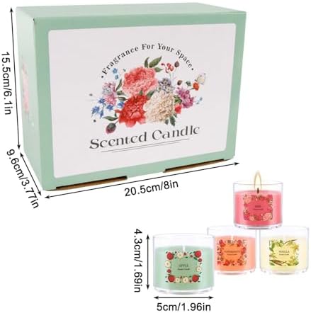 Scented Candles Gift Set, 24 Pack 2oz Soy Wax Aromatherapy Candles with 12 Fragrances, Long Lasting Smokeless Candles in Clear Acrylic Cups with Cotton Wick, Birthday Gifts for Women, Home Decor