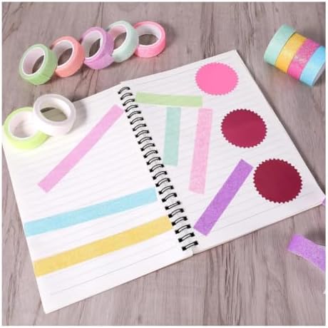 12 Rolls Glitter Washi Tape Set Christmas Washi Masking Tape Decorative Adhesive Tape for Scrapbooking DIY Crafts Crafters Embellished Journals Planners Cards Gift Wrapping Ribbons Wedding (B)