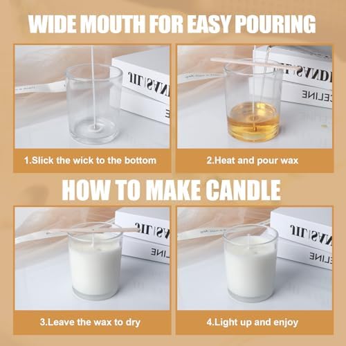 36-Pack 7oz Glass Candle Jars for Making Candles Bulk- Clear