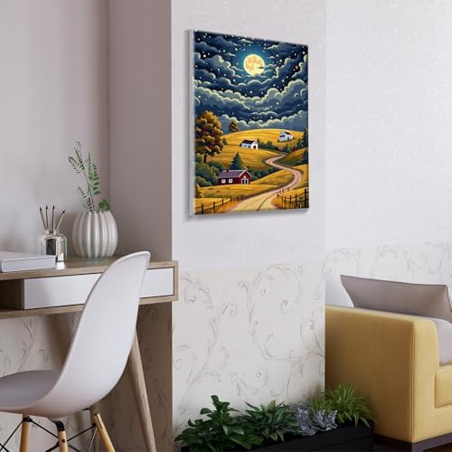 ATDMS Landscape Paint by Numbers Kit for Adults with Frame, 8x12 Inch