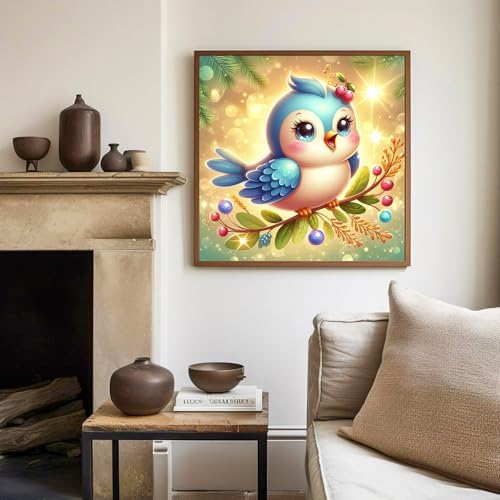 Bird Paint by Numbers Kit for Kids, 8x8 inch