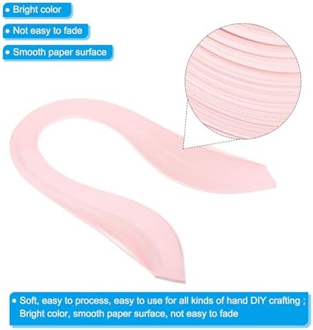 PATIKIL 240pcs Quilling Strips Paper, 3mm x 39cm Origami Paper Quilling Kits for Adults Beginner Art DIY Craft Christmas, Light Pink