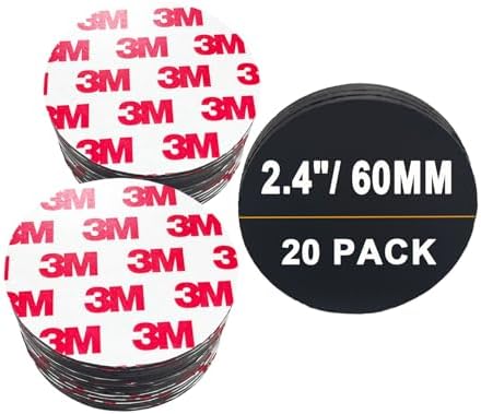 20Pack, 2.4" Big Round Magnets with Adhesive Backing, Precut Strong Sticky Magnetic Dots Tapes for DIY Crafts Projects Whiteboard, Fridge, Organization (2.4" x 0.08" Thick-20PCS)
