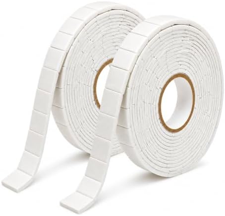 2 Rolls Pre-Cut Double Sided Foam Tape, 460 Large Craft Pads or Card Making