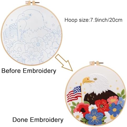 Louise Maelys Bald Eagle Embroidery Kits for Beginners DIY Arts Craft