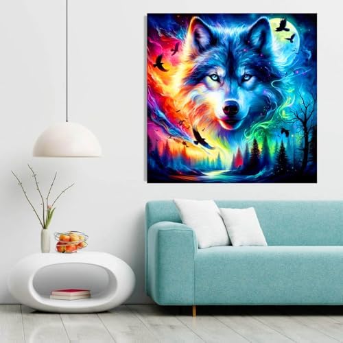 Meothan Diamond Art Kits for Adults Wolf Diamond Painting Kit 13.8x13.8in