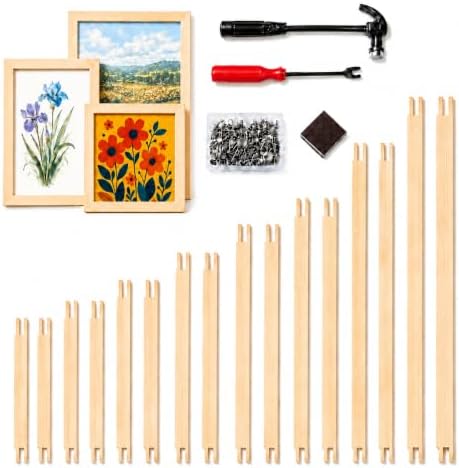 8 Sizes 16Pcs Wooden Canvas Stretcher Bars Set for Cross Stitch Quilting