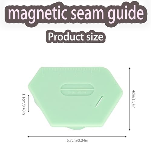 Anytin 3PCS Magnetic Seam Guide for Sewing Machine,Polygonal Multifucntional Seam Guide Hemmer with Scale, Universal Sewing Quilting Supplies Accessories Tools for Quilting, Hemming