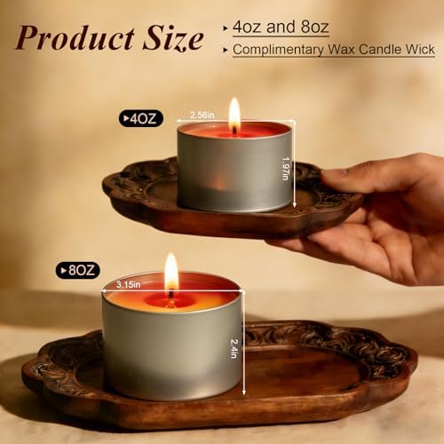 PCREGPAE 8OZ Champange Candle Tins Cans with Lids，Wicks for Making Candle